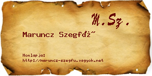 Maruncz Szegfű névjegykártya